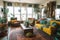 colorful bohemian home with eclectic mix of patterns, textures, and shapes