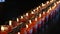 Colorful Bokeh of fire of candle for pray buddha