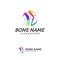 Colorful Bone logo design vector, Knee logo designs template, Creative design concept, logotype element for template