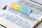 Colorful bookmark with the Holy Bible