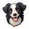 Colorful Border Collie Head Sticker Image By October Image