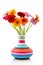 Colorful bouquet Gerber flowers in vase