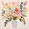 Colorful Bouquet: A Playful Outsider Art Inspired By Tracie Grimwood And Henri Matisse