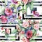 Colorful bouquet. Seamless background pattern. Fabric wallpaper print texture.