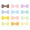 Colorful bow tie isolated bowtie accessory elegant knot celebration suit vector illustration.