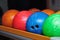 Colorful bowling balls