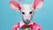 Colorful Bowtie: A Whimsical Mouse In The Style Of Ross Tran And Olivier Ledroit