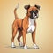 Colorful Boxer Dog Vector Cartoon Illustration By Gianni Strino