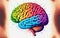 colorful brain close-up. Generative AI