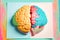 colorful brain close-up. Generative AI