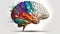 Colorful brain design with abstract elements