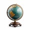 Colorful Brass Globe On Stand With White Background