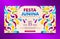 Colorful brazilian carnival banner template, social media cover design