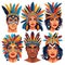 Colorful Brazilian Carnival Headshots of Men and Women AI Generated