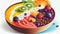 Colorful Breakfast Smoothie Bowl, Made with Generative AI