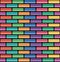 Colorful brick wall, vector