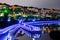 Colorful Bridge and cityscape at night in Korea.