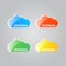 Colorful bright clouds icons on a gray background .
