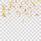 Colorful bright confetti isolated on transparent background. Festive vector illustration. Colorful confetti on a beautiful backgro