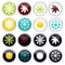 Colorful bright four seasons icons