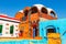 Colorful bright houses of a Nubian village