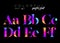 Colorful Bright Neon Typeset. Electric Pink, Purple, Blue Colors