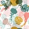 Colorful and bright summer Silhouette Abstract seamless pattern