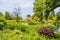 Colorful Britisch castle garden in Great Britain