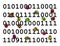 Colorful bugs running over digital code