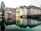 Colorful building near Lake Lucerne