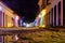 Colorful building streets at night Paraty