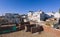 Colorful Buildings in Aswan with Local Nubian Style Decoration on the Walls,