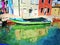 The colorful buildings on the canals of Burano in Venice