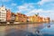 Colorful buildings of Gdansk on the bank of the Motlawa, Poland