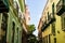 Colorful buildings and historic colonial architecture in downtown Havana, Cuba