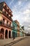 Colorful buildings and historic colonial archtiecture on Paseo del Prado, downtown Havana, Cuba