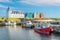 The colorful buildings of John O`Groats in a sunny afternoon, Caithness county, Scotland.