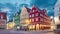 Colorful buildings on Market square in Memmingen