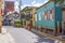 Colorful buildings on street in Boqueron, Puerto Rico