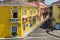 Colorful buildings in a street of the old city of Cartagena Cartagena de Indias in Colombia