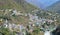 Colorful Buildings in Town along the Ganges in Valley of Himalayan Mountains - Devprayag, Tehri Garhwal, Uttarakhand, India