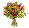 Colorful bunch of flowers with dahlia and zinnia