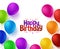 Colorful Bunch of Happy Birthday Balloons Background