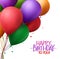 Colorful Bunch of Happy Birthday Greetings with Vector Balloons
