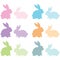 Colorful Bunny Silhouette