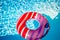 colorful buoy in a swimming pool in summer
