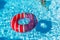 colorful buoy in a swimming pool in summer