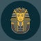 Colorful  Burial Mask Illustration Egyptian golden pharaohs mask icon flat isolated on background