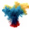 Colorful Burst - Multiple colorful smoke powder explosion fluid ink particles slow motion with Generative AI