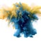 Colorful Burst - Multiple colorful smoke powder explosion fluid ink particles slow motion with Generative AI